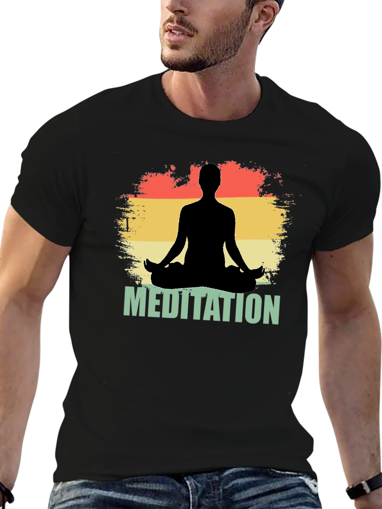 Meditation Silhouette Graphic T-Shirt