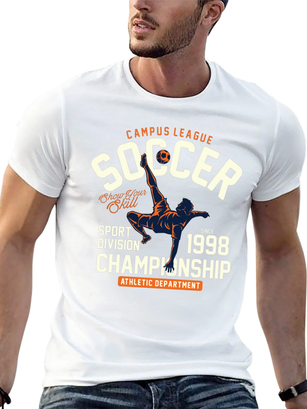 Campus League Soccer Championship Black T-Shirt