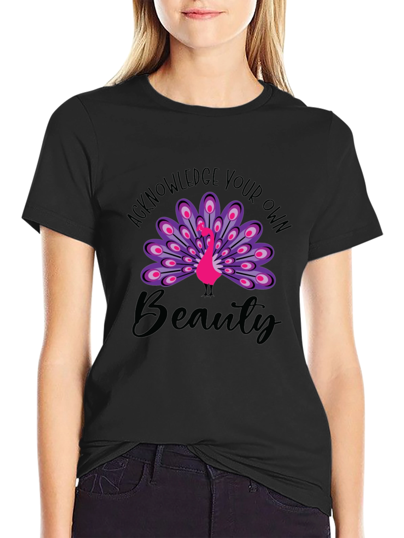 Acknowledge Your Own Beauty Black Graphic Tee