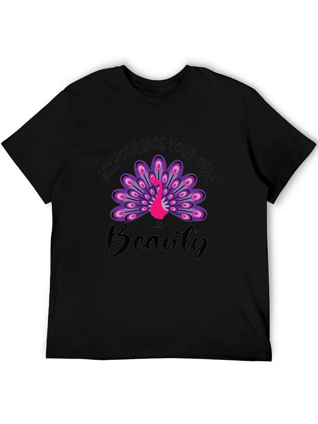 Acknowledge Your Own Beauty Black Graphic Tee