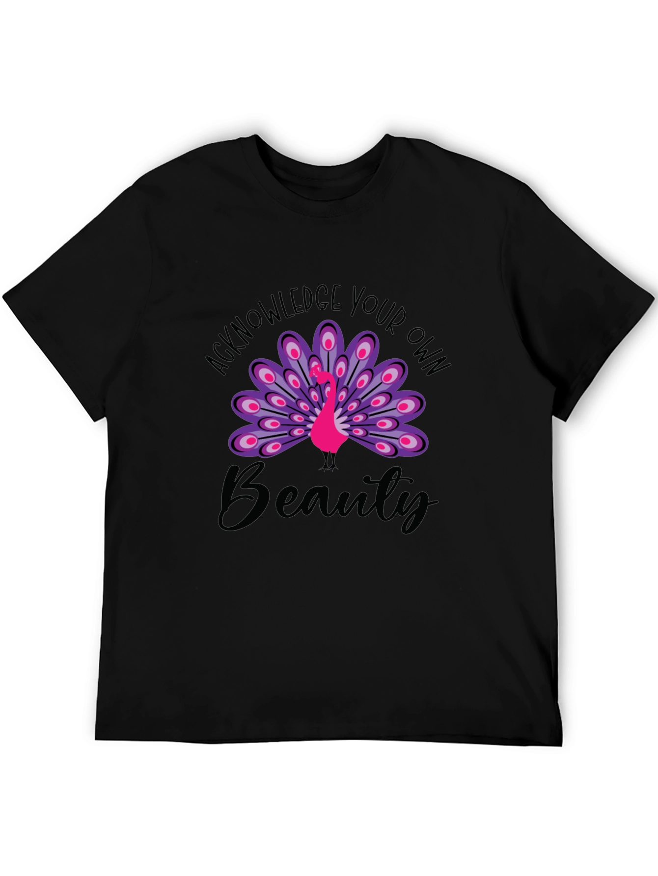 Acknowledge Your Own Beauty Black Graphic Tee