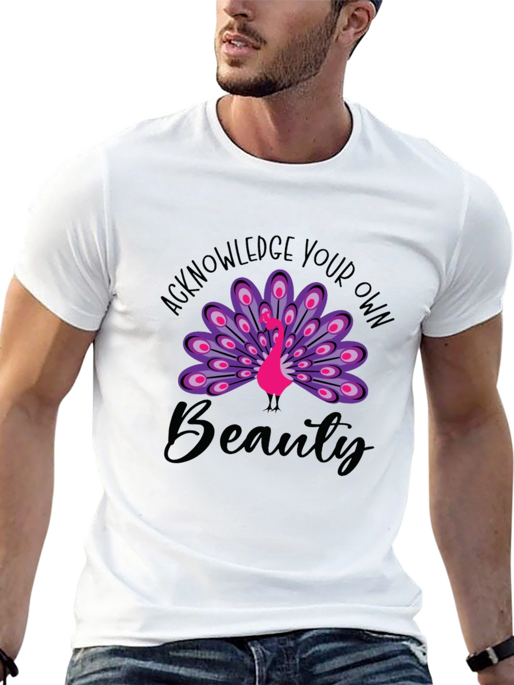 Acknowledge Your Own Beauty Black Graphic Tee