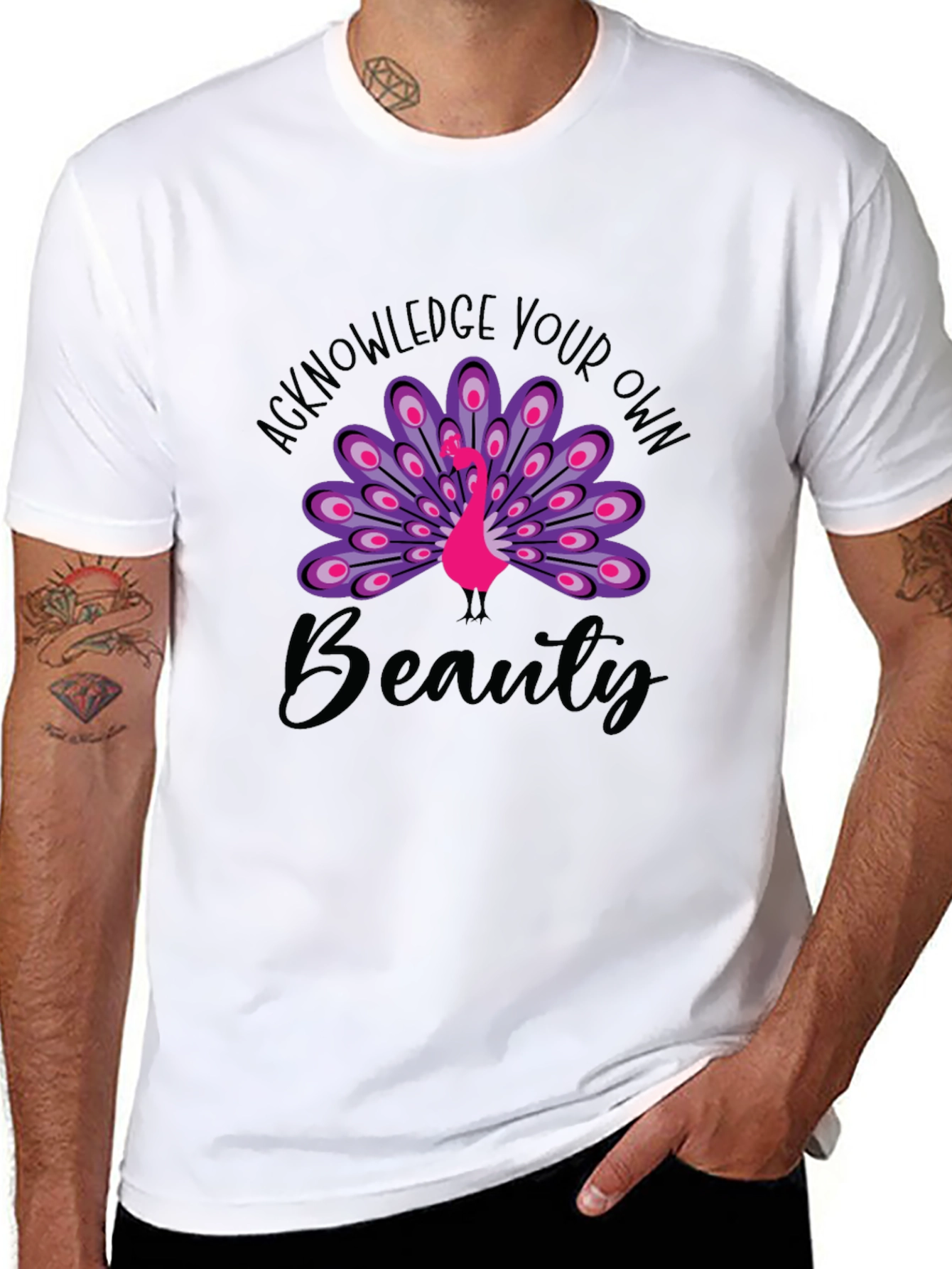 Acknowledge Your Own Beauty Black Graphic Tee