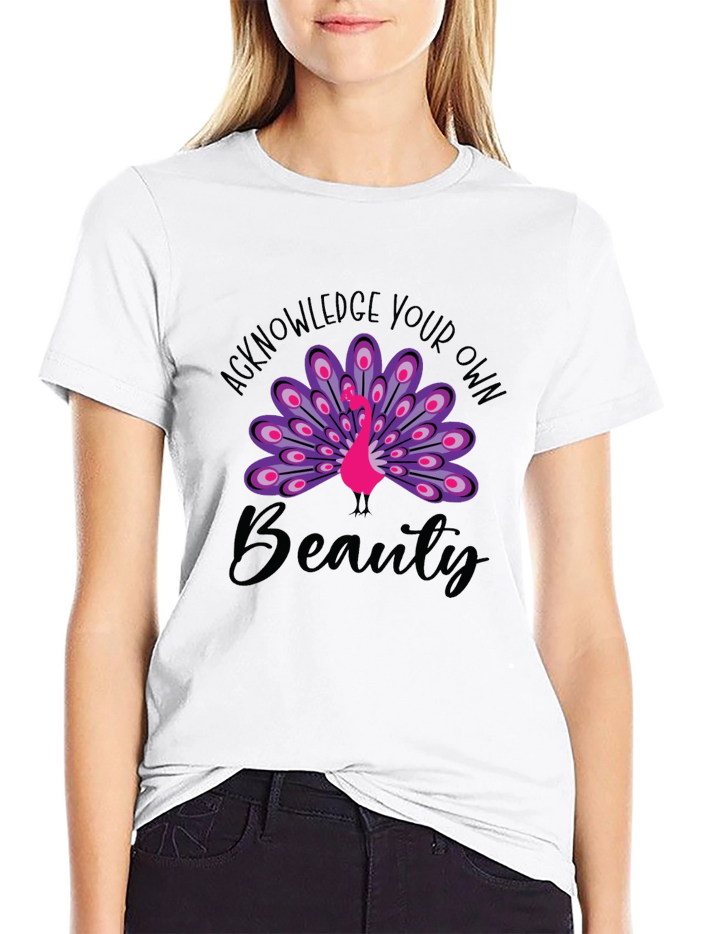 Acknowledge Your Own Beauty Black Graphic Tee