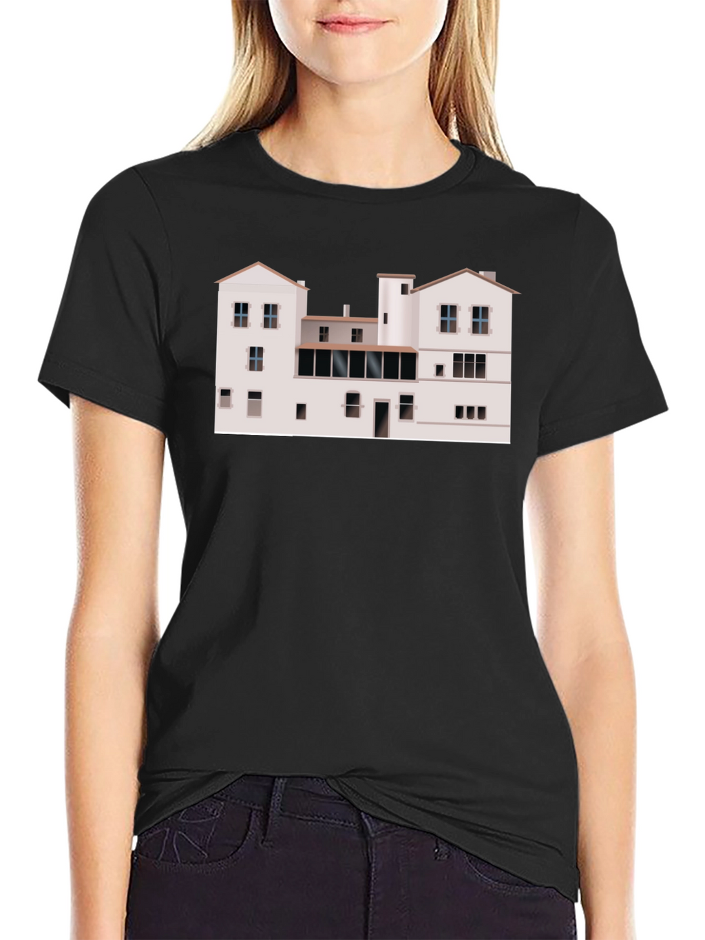 Unique Architecture Building T-Shirt - Black