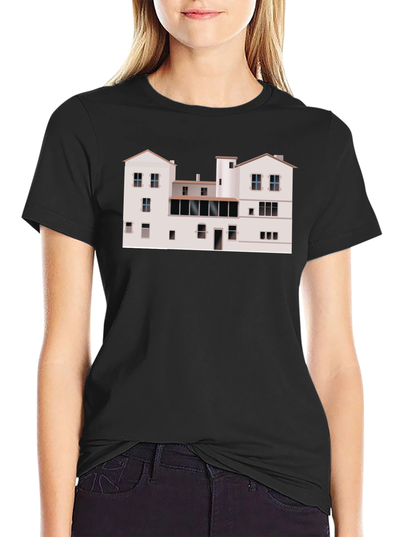Unique Architecture Building T-Shirt - Black