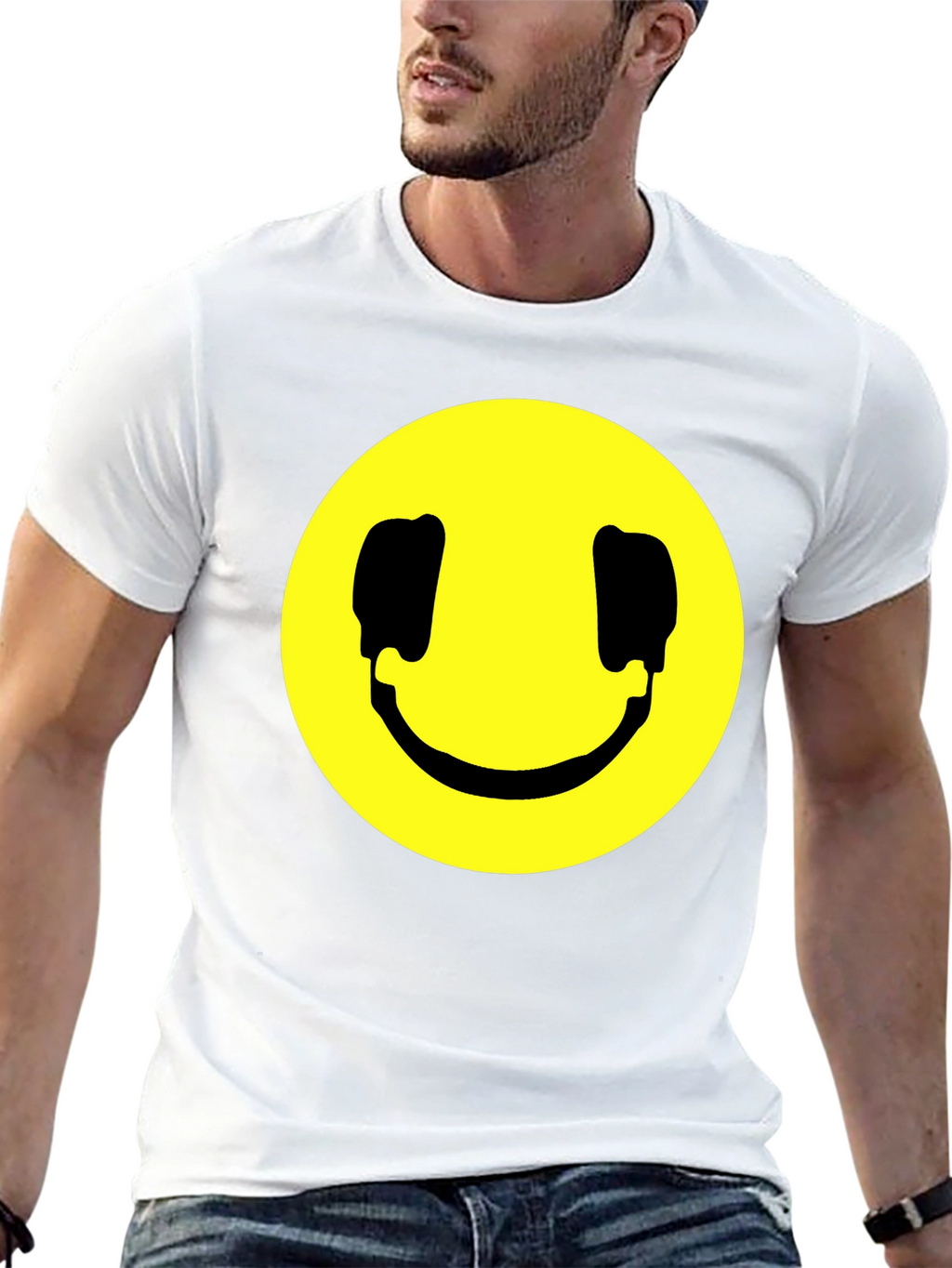 Smiley Face Graphic Black T-Shirt