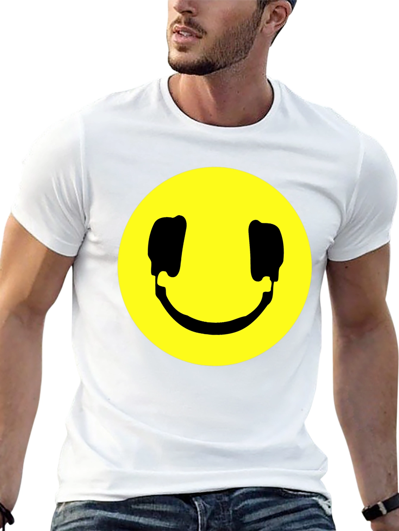 Smiley Face Graphic Black T-Shirt