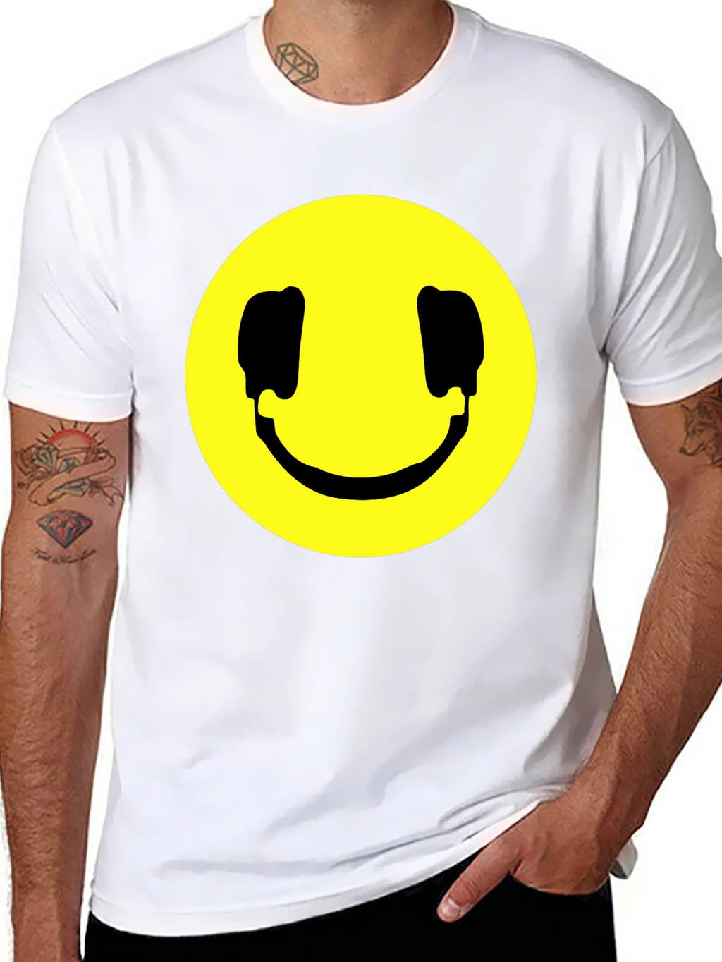 Smiley Face Graphic Black T-Shirt