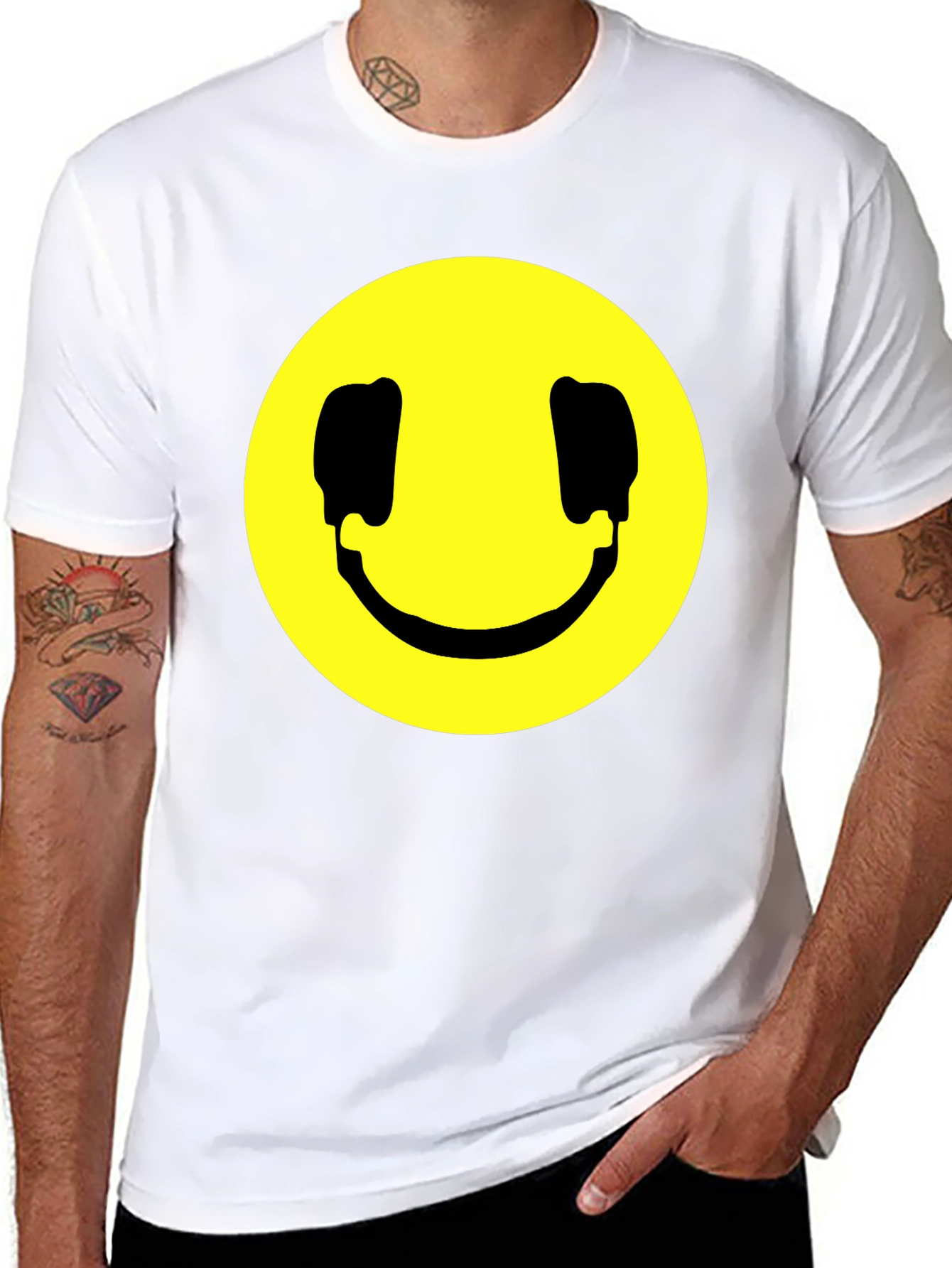 Smiley Face Graphic Black T-Shirt