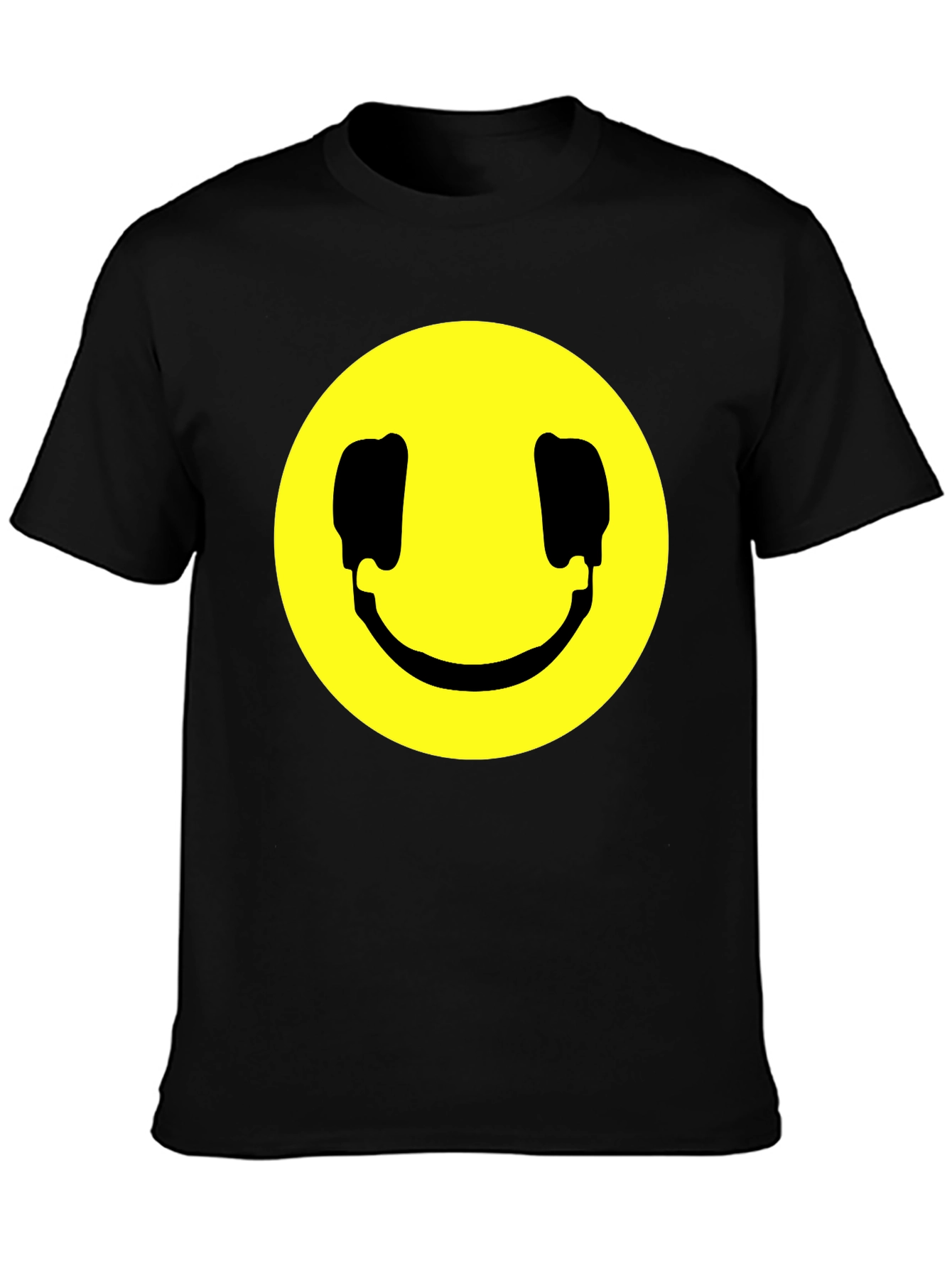 Smiley Face Graphic Black T-Shirt