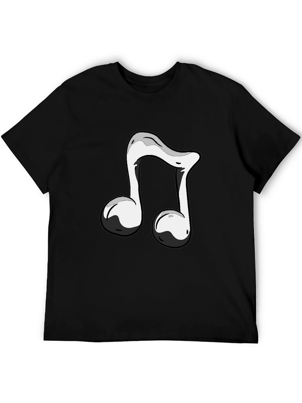 Black T-Shirt with Musical Note Design