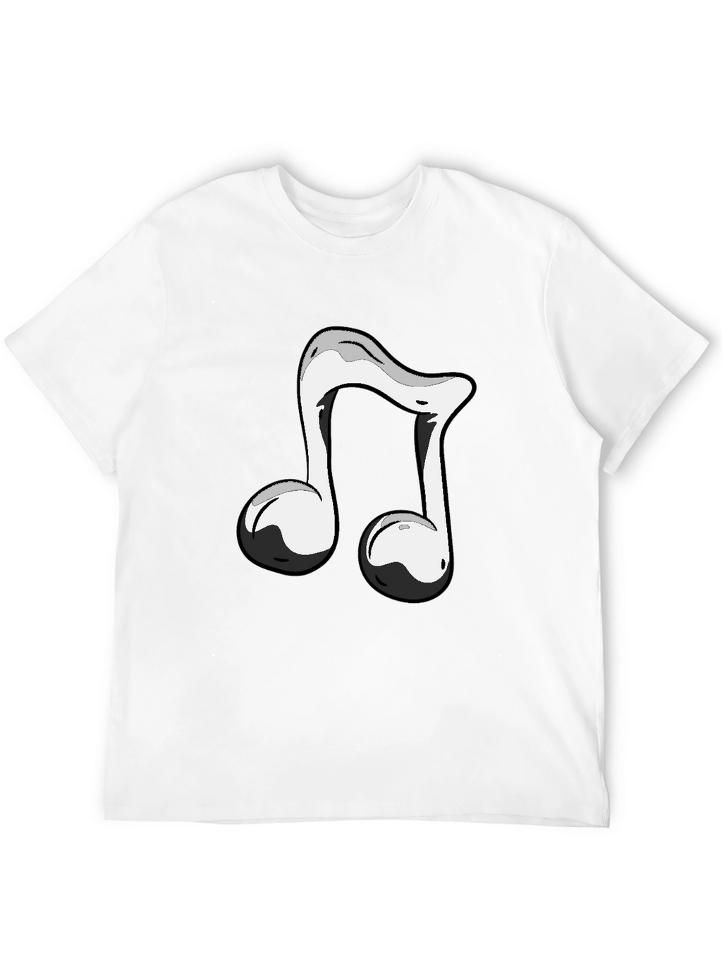 Black T-Shirt with Musical Note Design