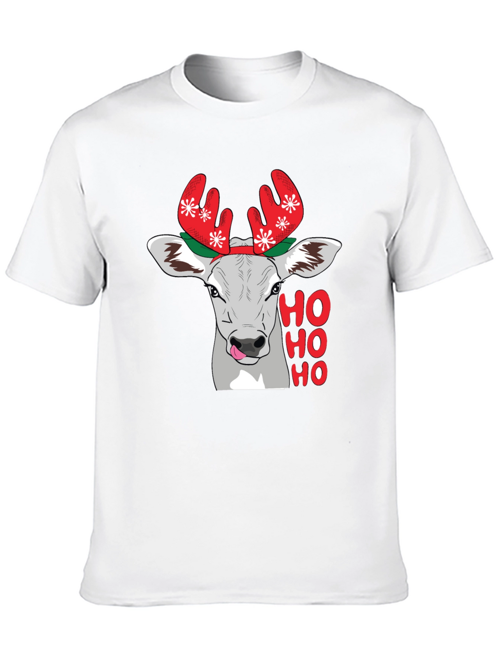 Festive Cow Ho Ho Holiday T-Shirt