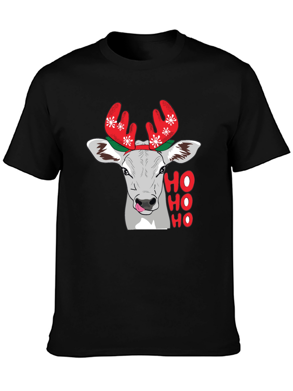 Festive Cow Ho Ho Holiday T-Shirt