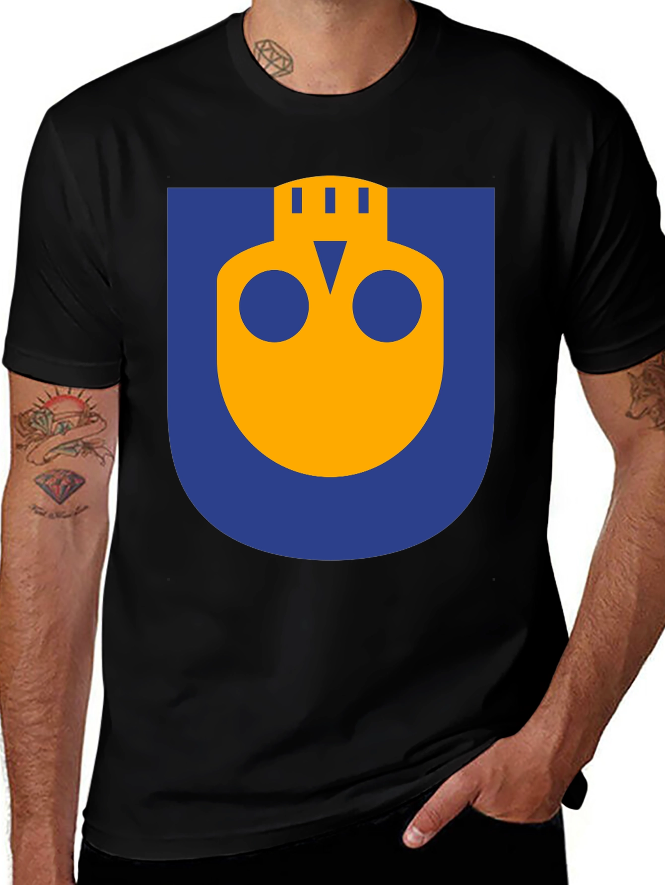 Abstract Graphic Print T-Shirt - Black