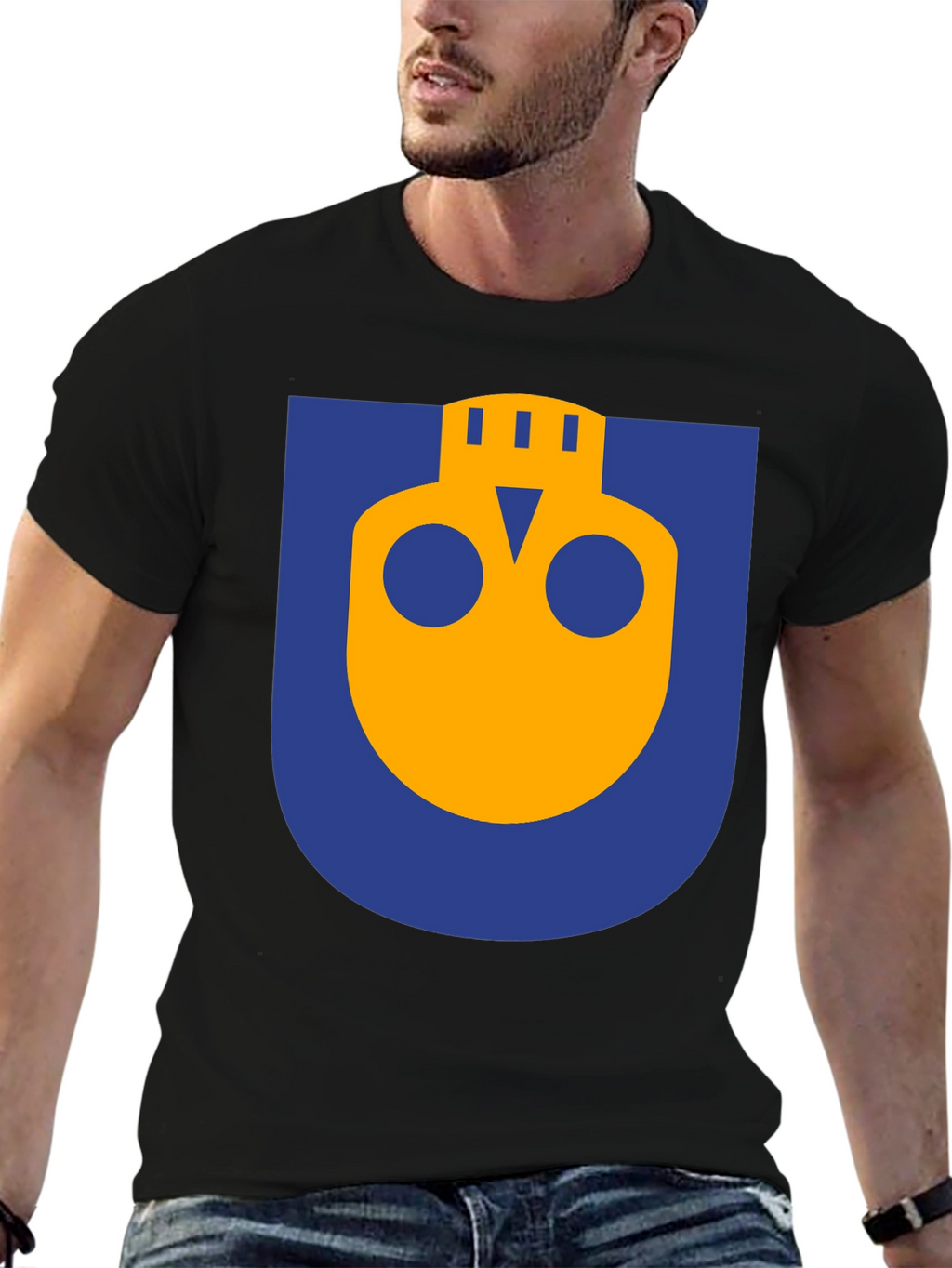 Abstract Graphic Print T-Shirt - Black
