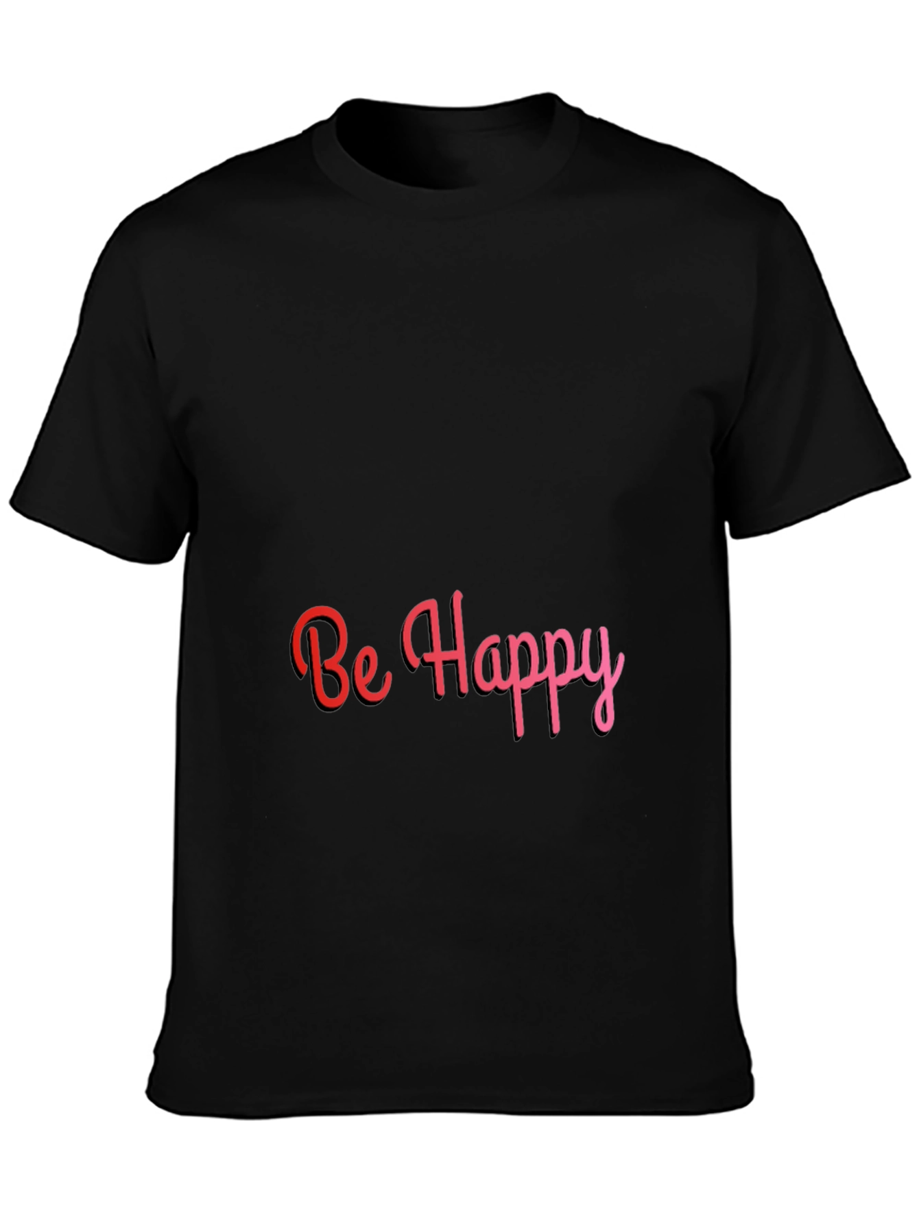 Be Happy Tee: Stylish Black T-Shirt with Positive Message