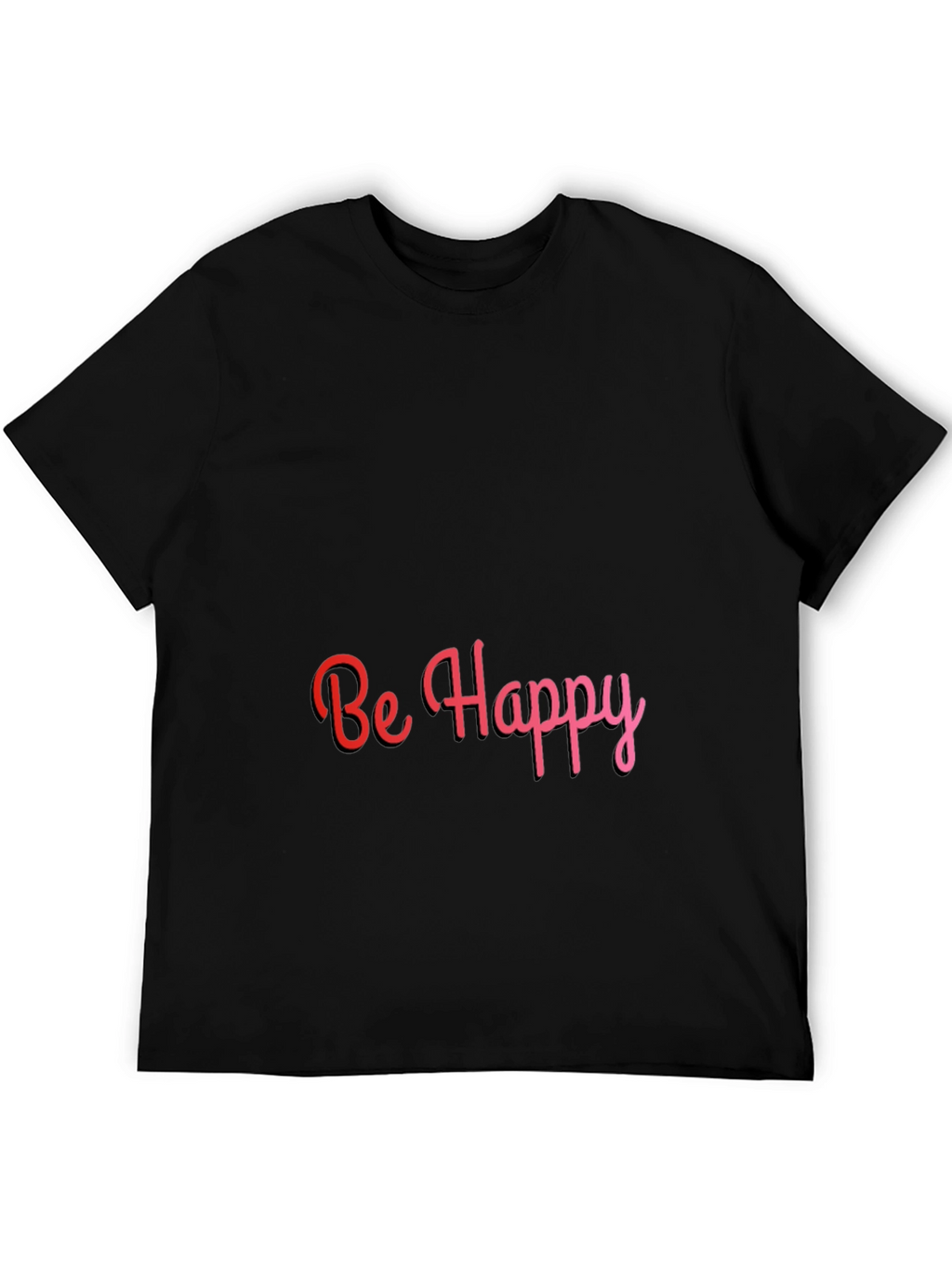 Be Happy Tee: Stylish Black T-Shirt with Positive Message