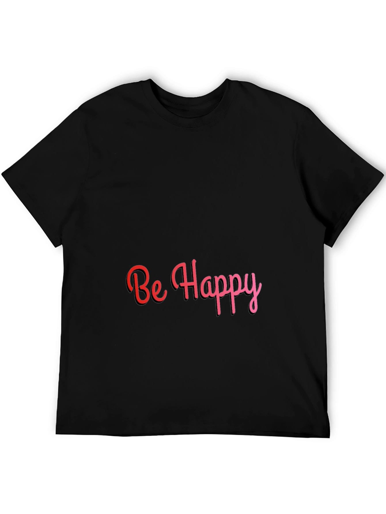 Be Happy Tee: Stylish Black T-Shirt with Positive Message
