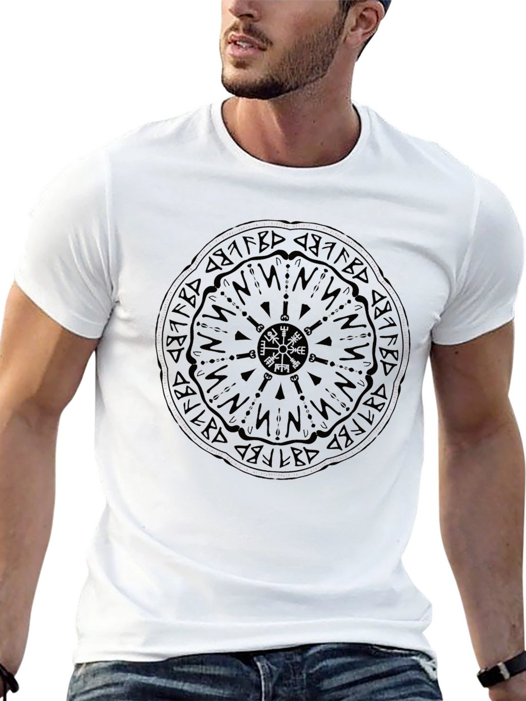 Vegvisir Compass Black Graphic Tee