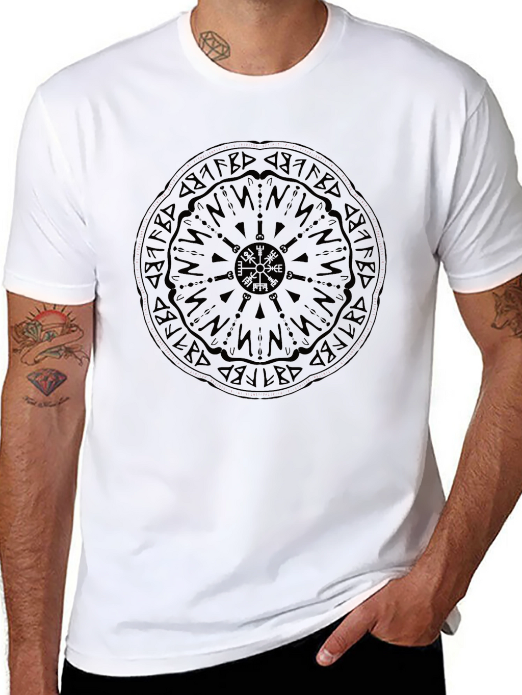 Vegvisir Compass Black Graphic Tee