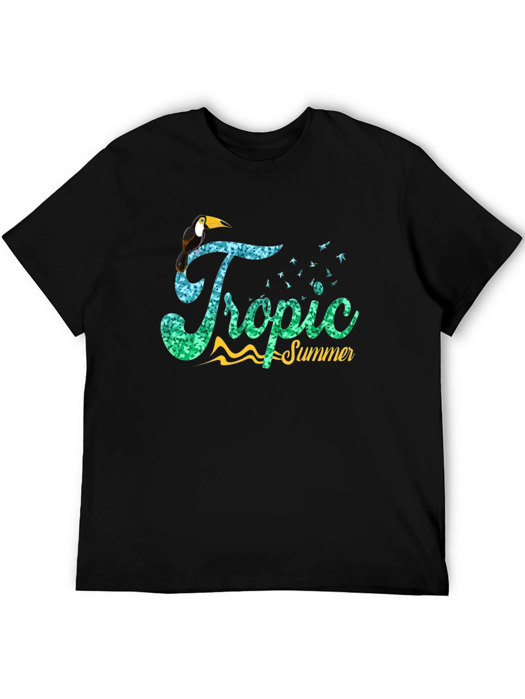 Tropic Summer Black Graphic Tee