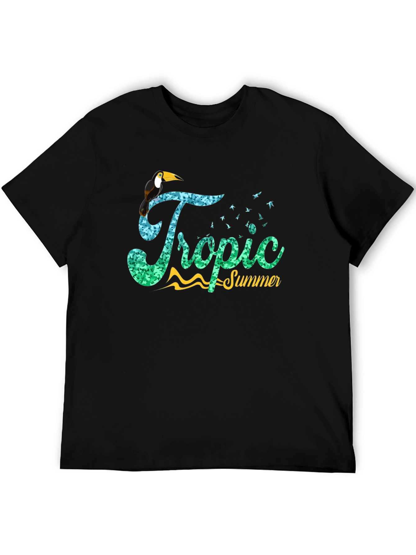 Tropic Summer Black Graphic Tee