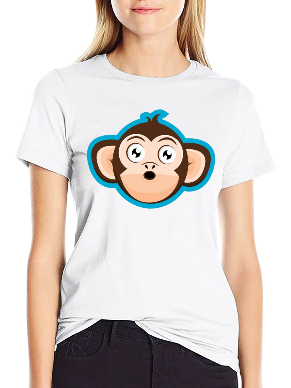Monkey Graphic Black T-Shirt - Fun Cartoon Tee