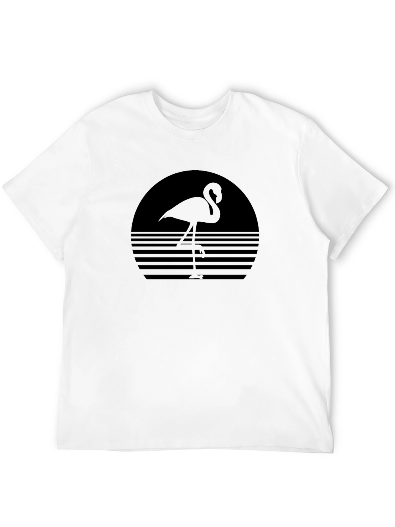 Retro Flamingo Black Graphic Tee