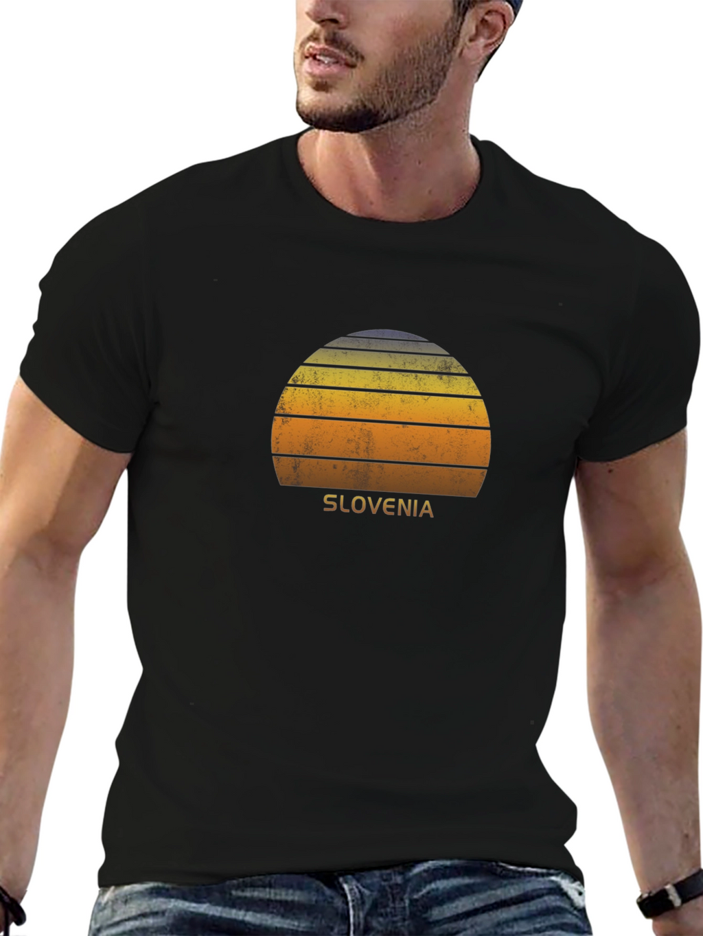 Slovenia Sunset Graphic T-Shirt - Black