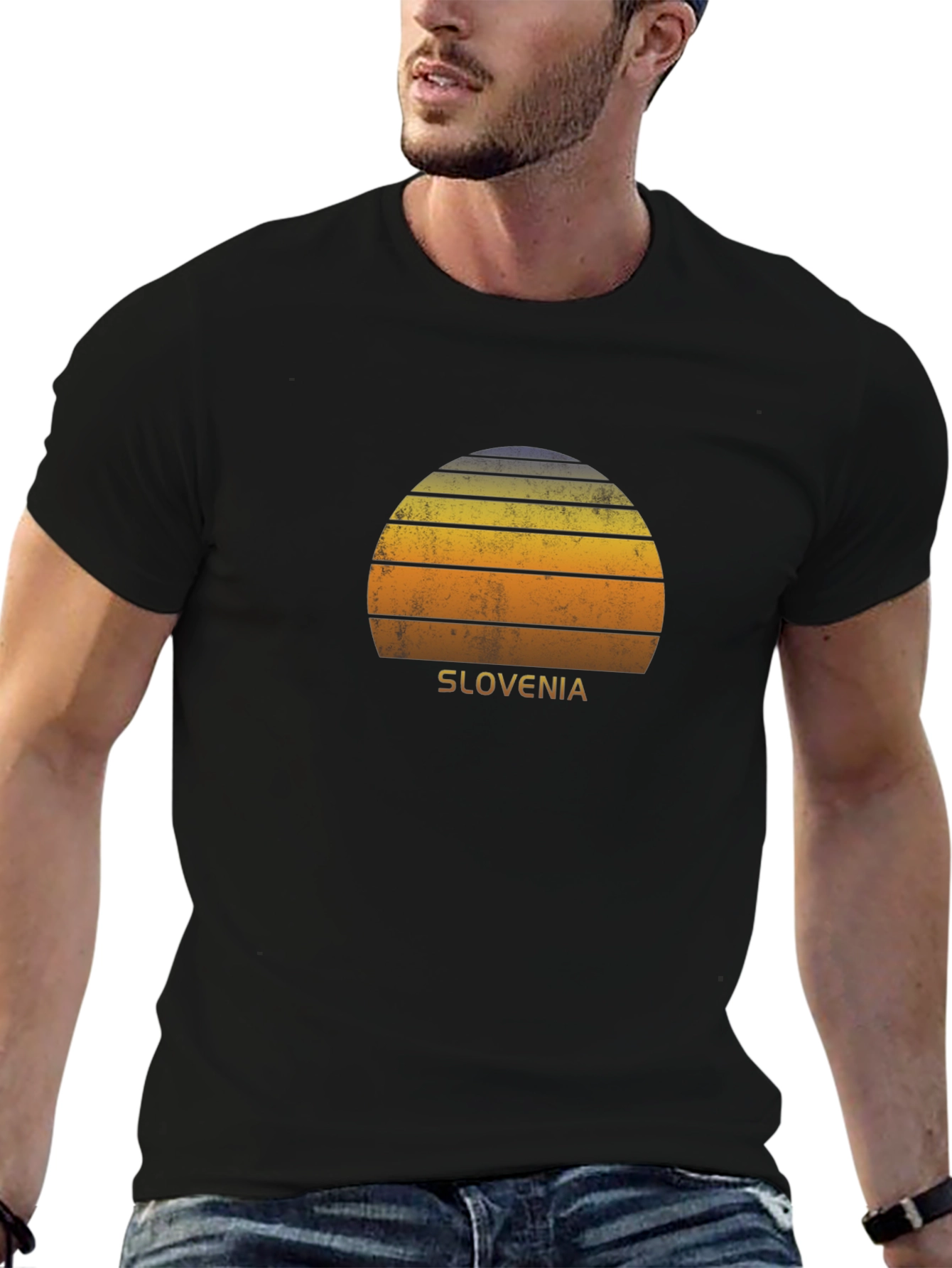 Slovenia Sunset Graphic T-Shirt - Black
