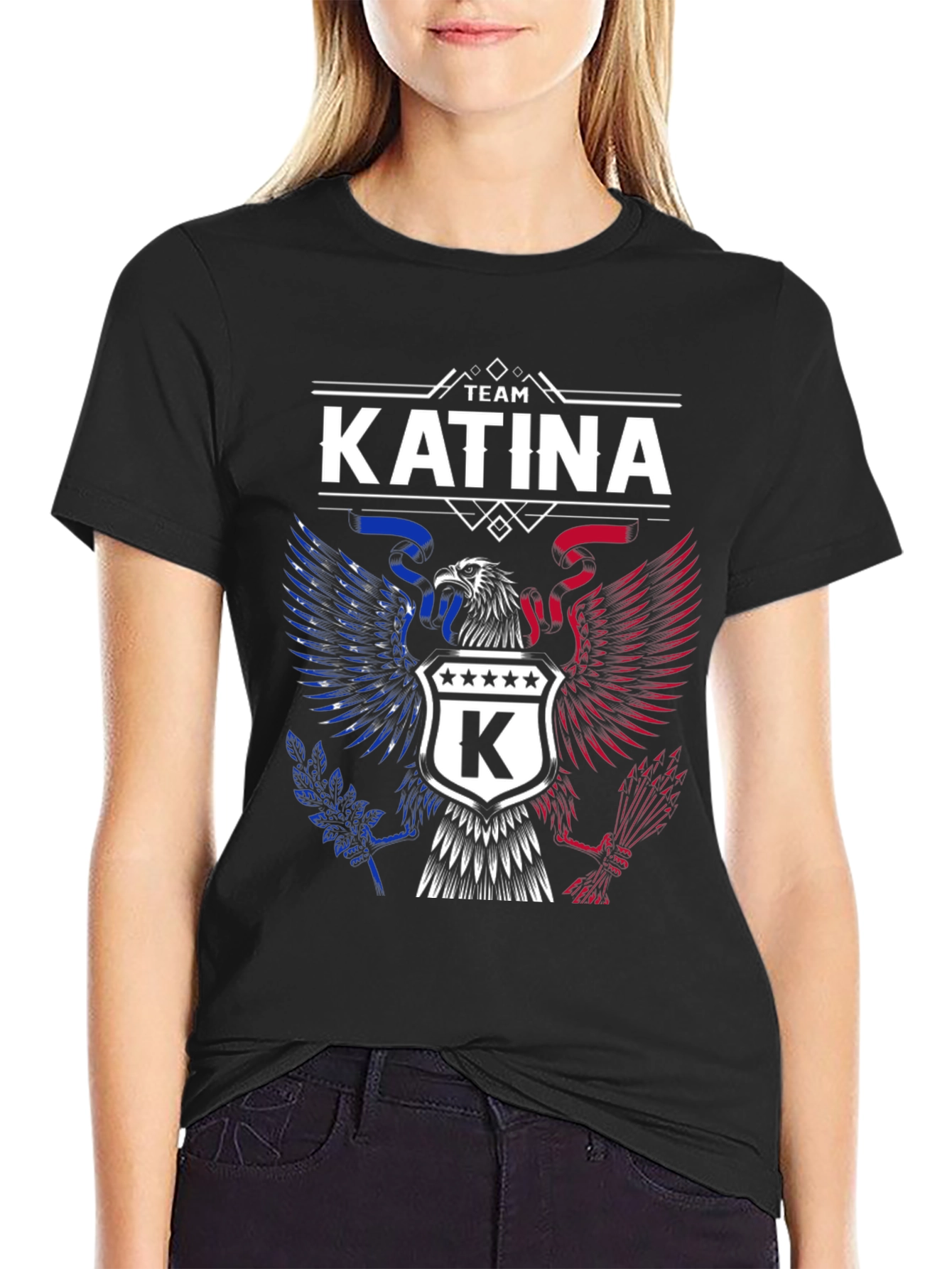 Team Katina Graphic T-Shirt - Patriotic Eagle Design