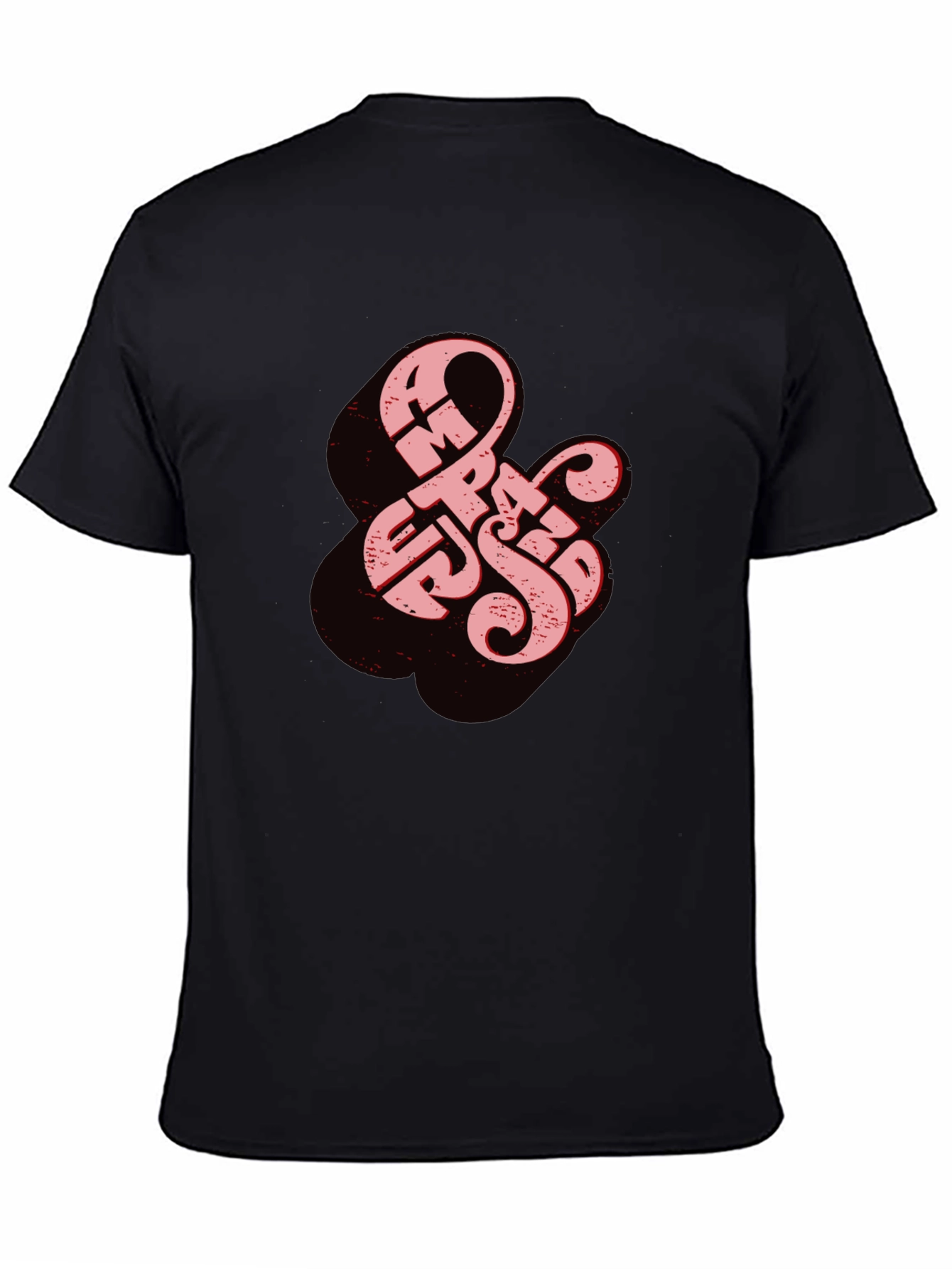 Retro Ampersand Graphic Tee - Black Cotton T-Shirt