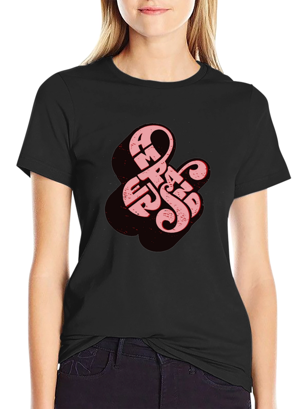 Retro Ampersand Graphic Tee - Black Cotton T-Shirt