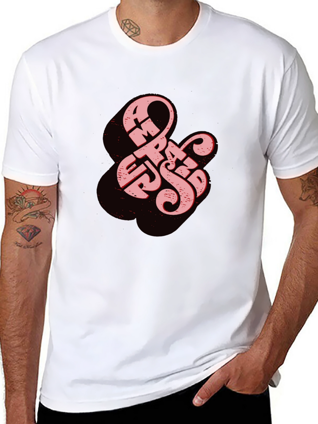 Retro Ampersand Graphic Tee - Black Cotton T-Shirt
