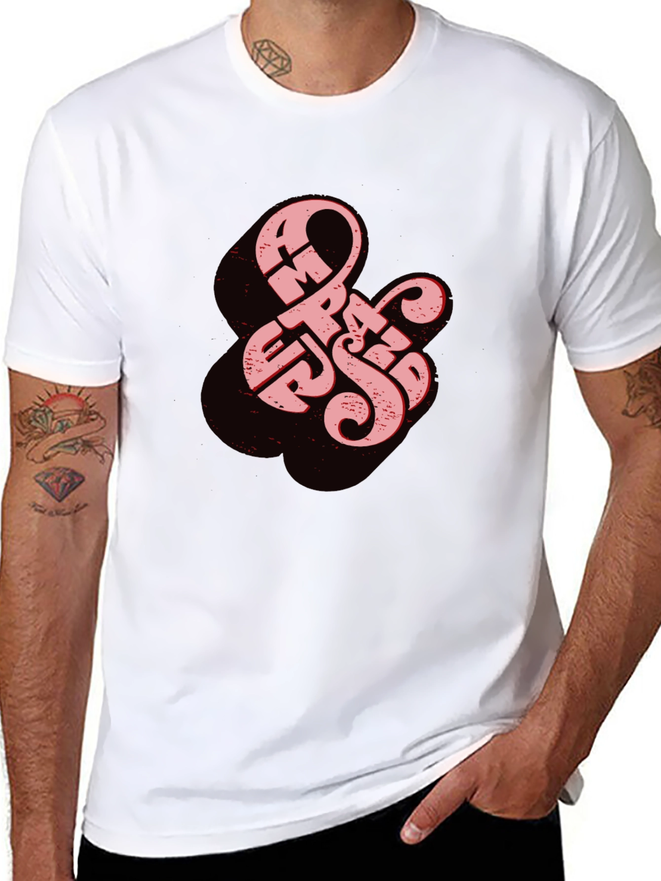 Retro Ampersand Graphic Tee - Black Cotton T-Shirt