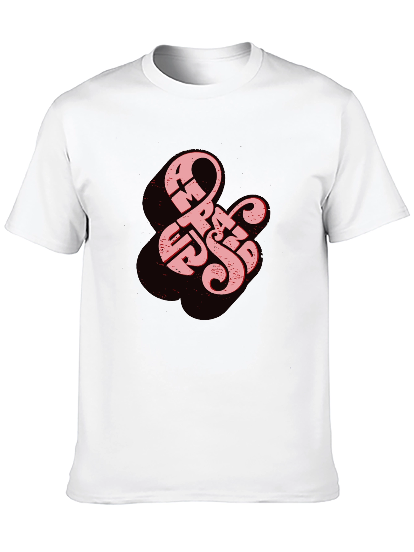 Retro Ampersand Graphic Tee - Black Cotton T-Shirt