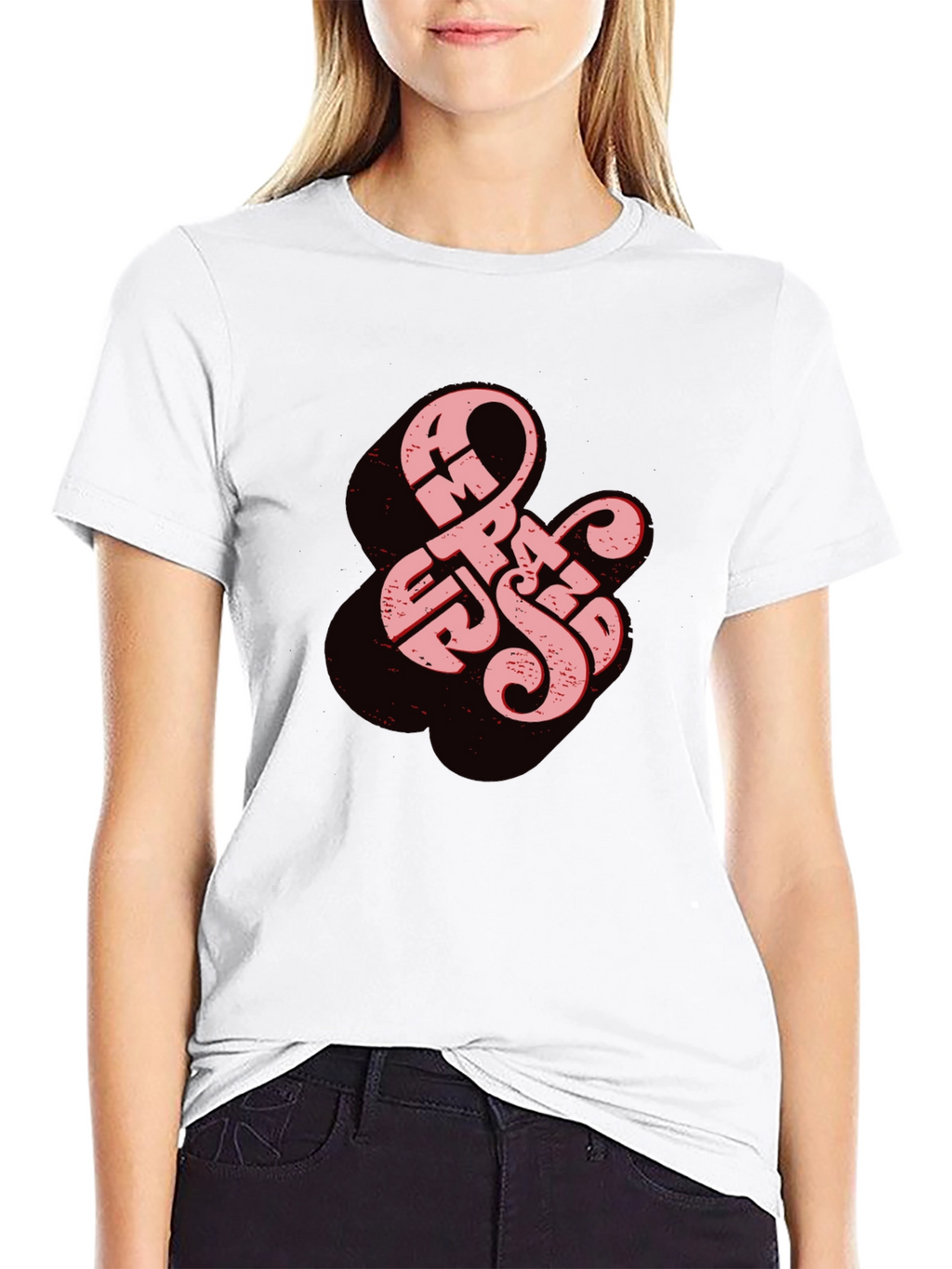 Retro Ampersand Graphic Tee - Black Cotton T-Shirt