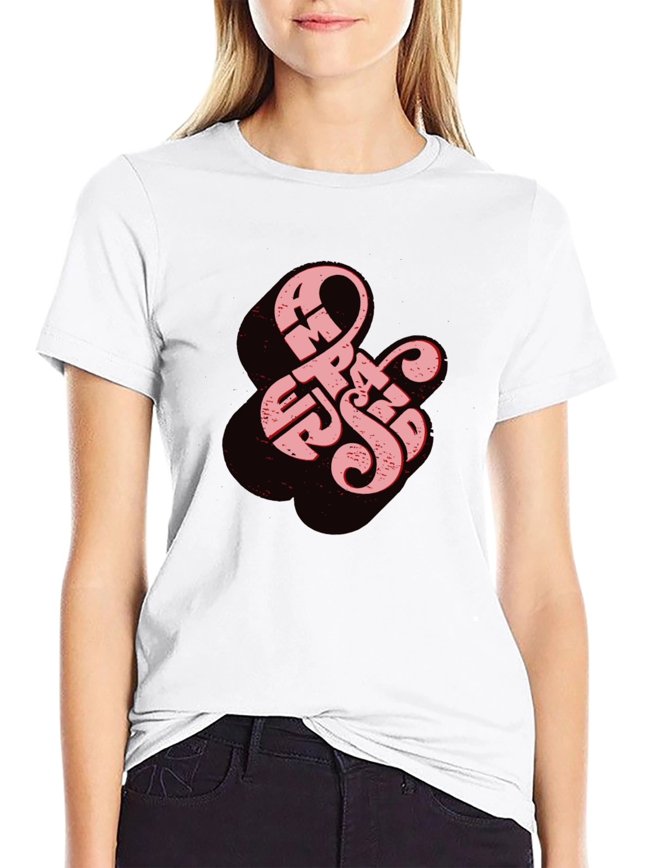 Retro Ampersand Graphic Tee - Black Cotton T-Shirt
