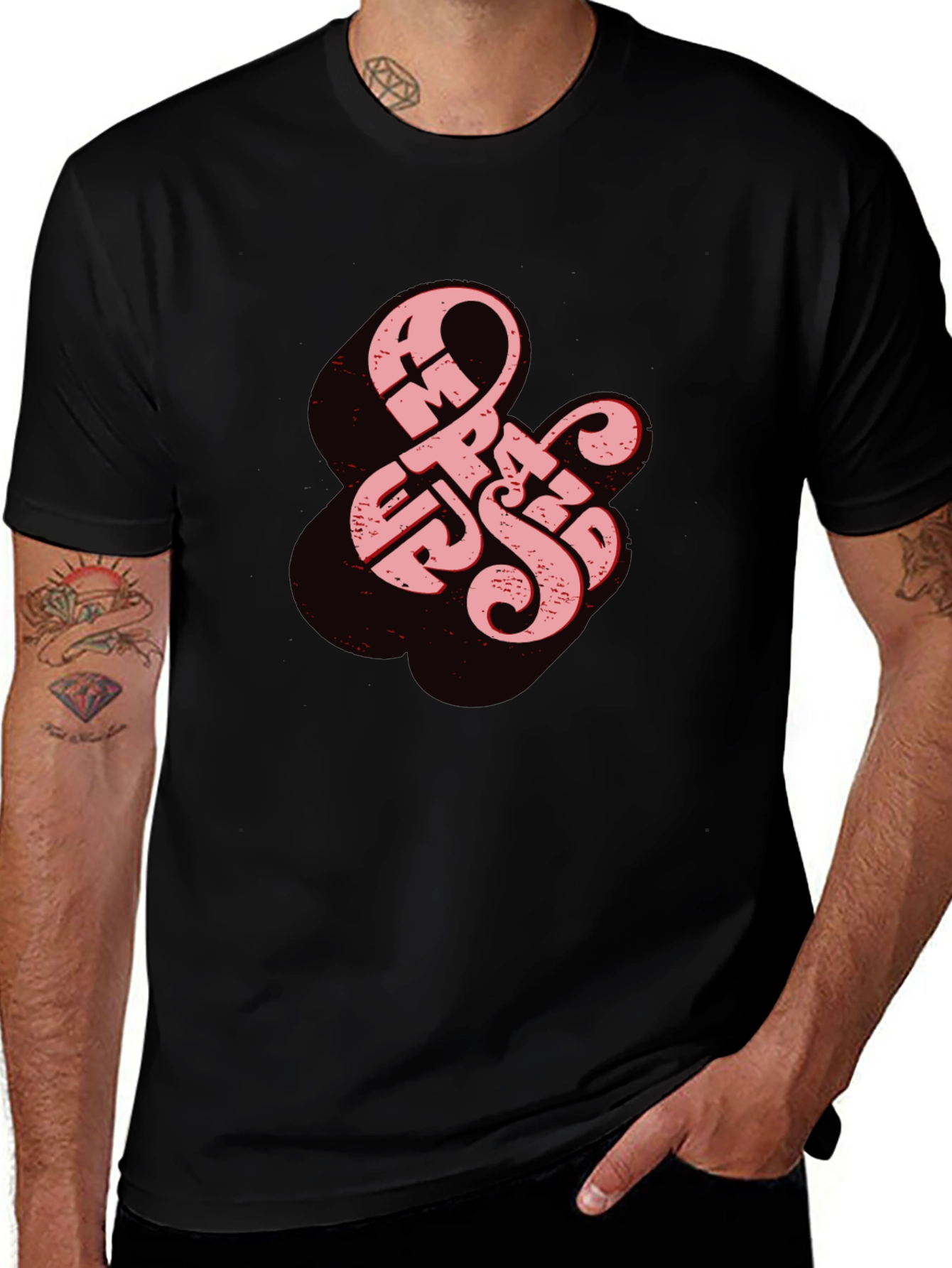 Retro Ampersand Graphic Tee - Black Cotton T-Shirt