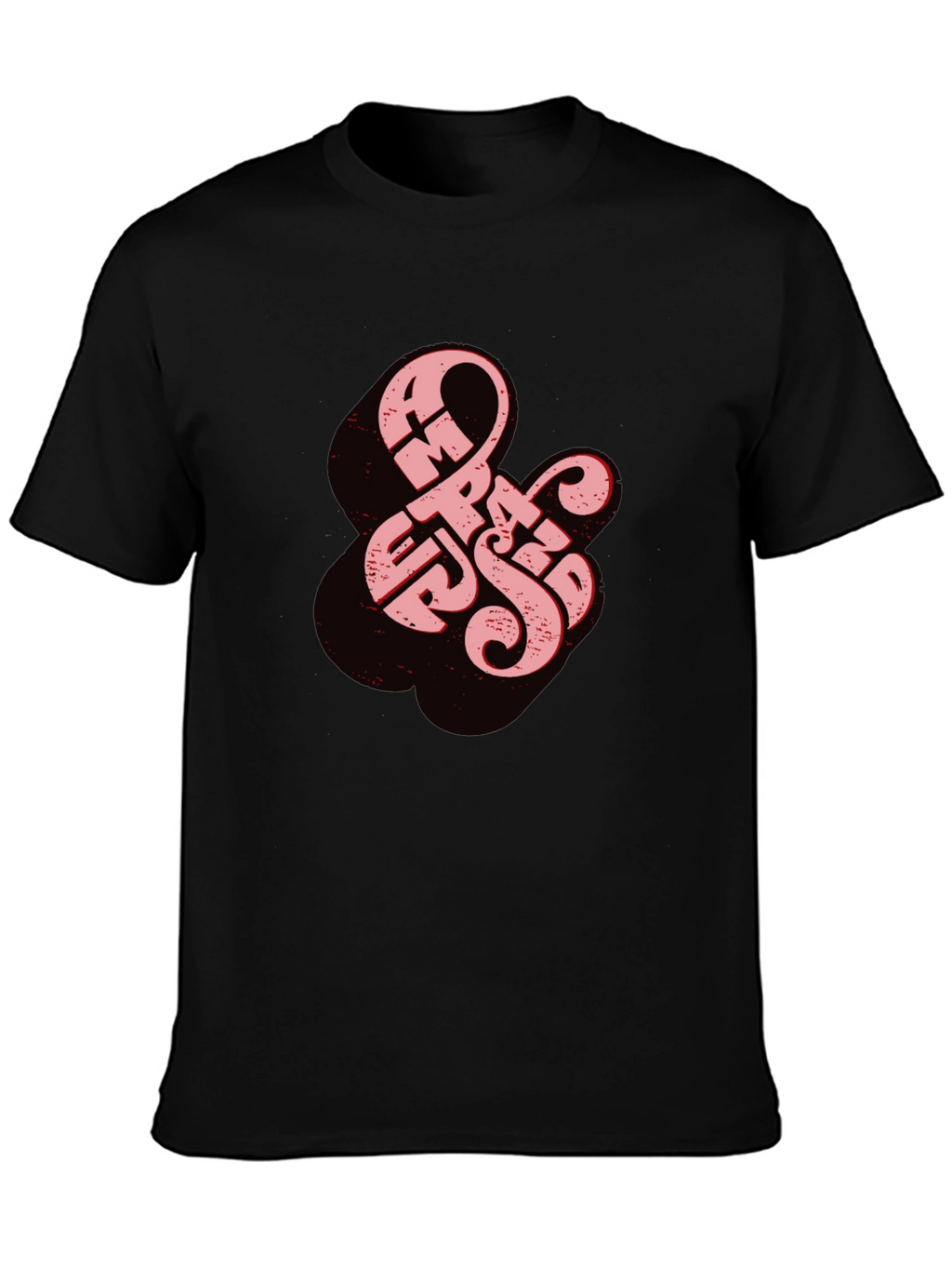 Retro Ampersand Graphic Tee - Black Cotton T-Shirt