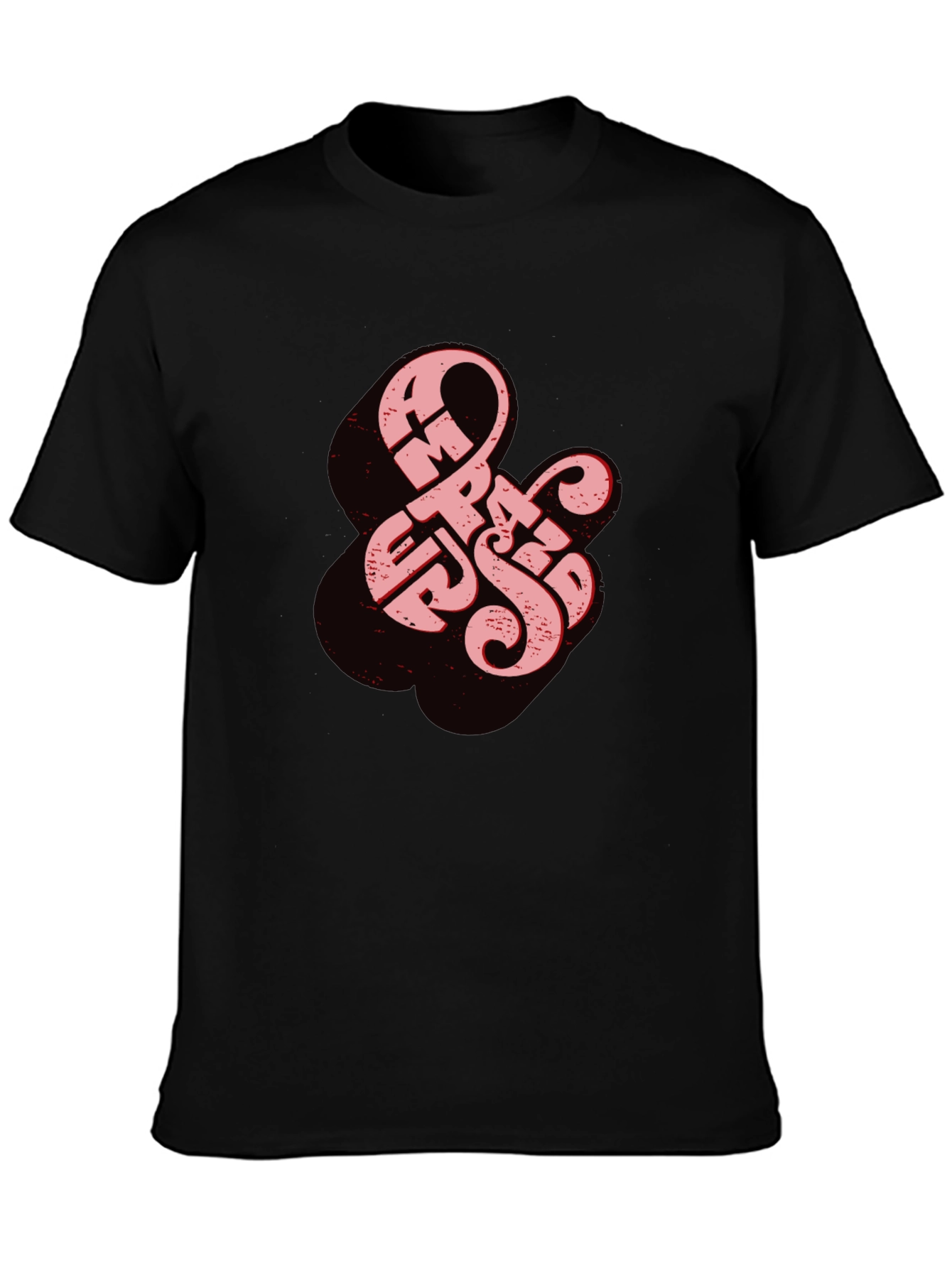 Retro Ampersand Graphic Tee - Black Cotton T-Shirt