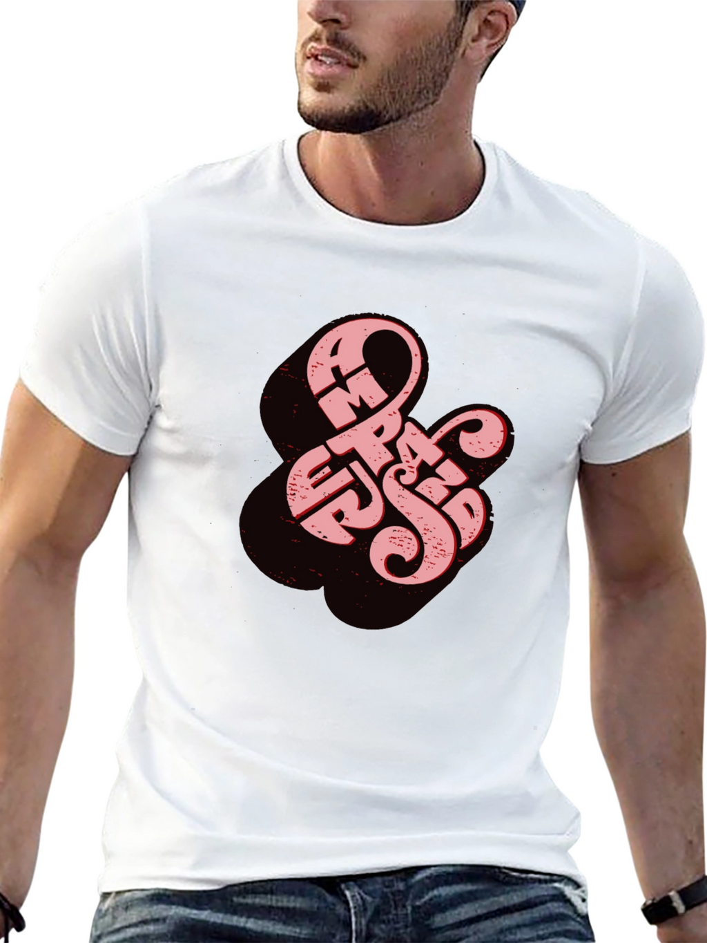 Retro Ampersand Graphic Tee - Black Cotton T-Shirt