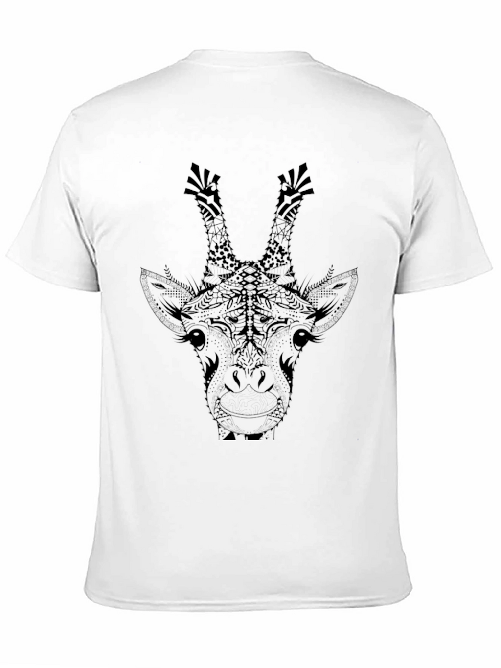 Giraffe Graphic Tee - Black Animal Print Shirt