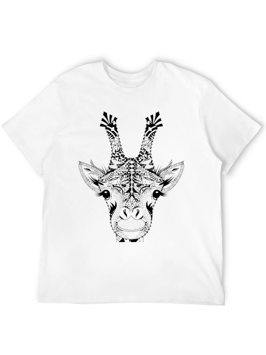 Giraffe Graphic Tee - Black Animal Print Shirt