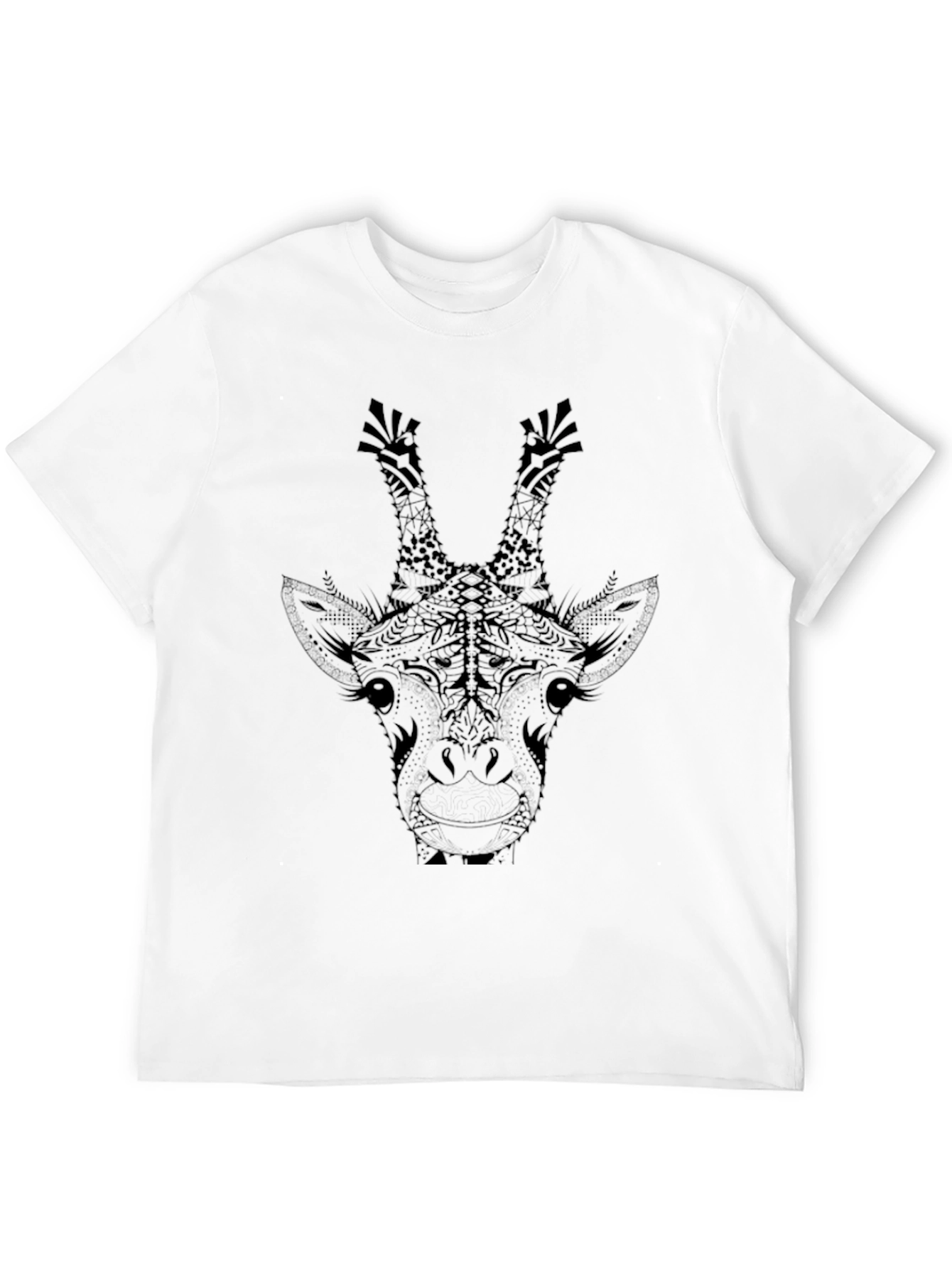 Giraffe Graphic Tee - Black Animal Print Shirt