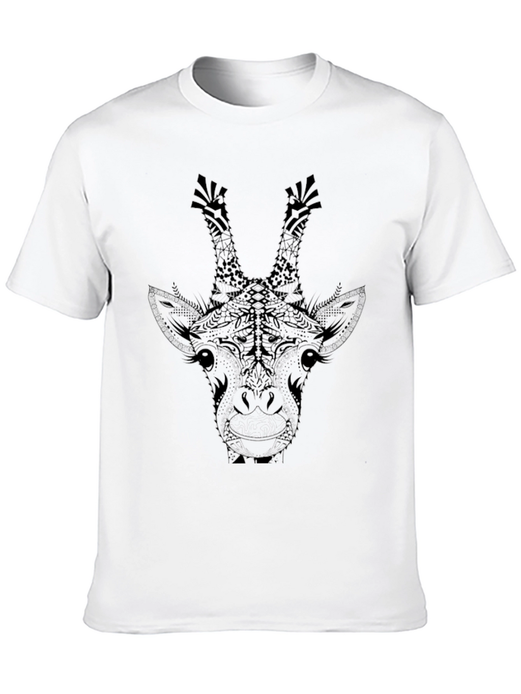 Giraffe Graphic Tee - Black Animal Print Shirt