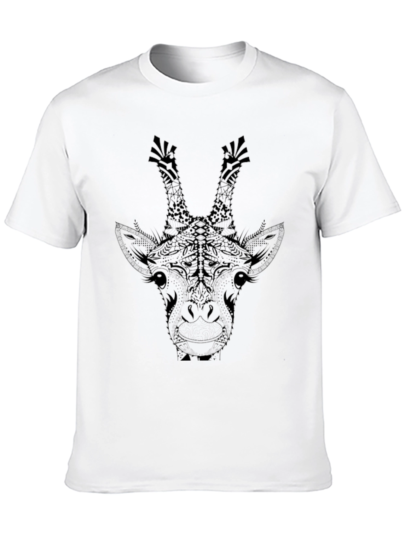 Giraffe Graphic Tee - Black Animal Print Shirt
