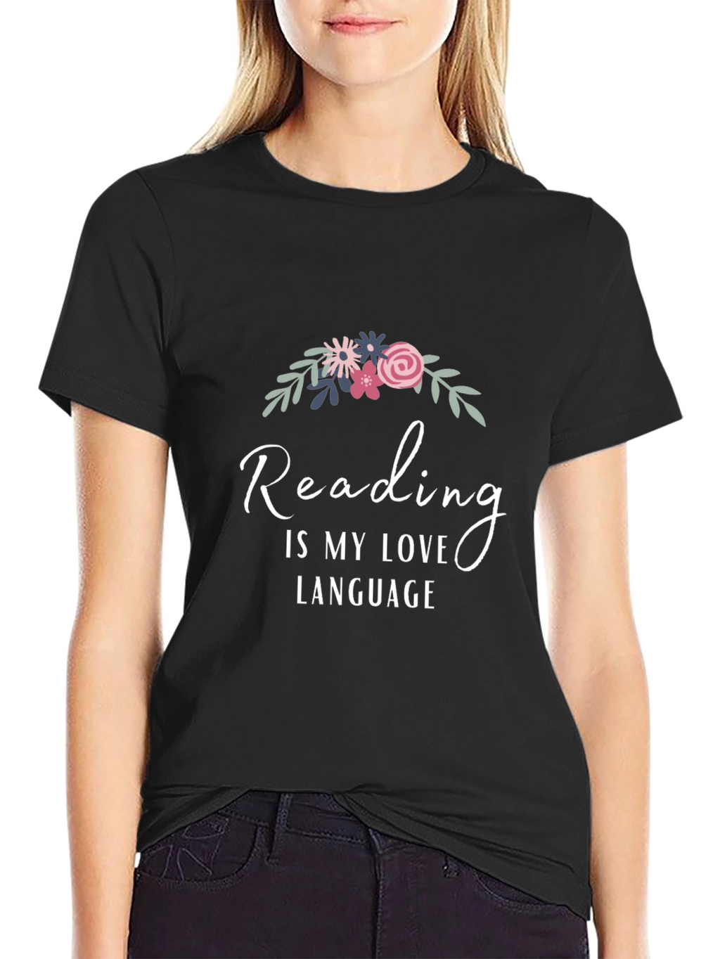 Reading is My Love Language Black T-Shirt